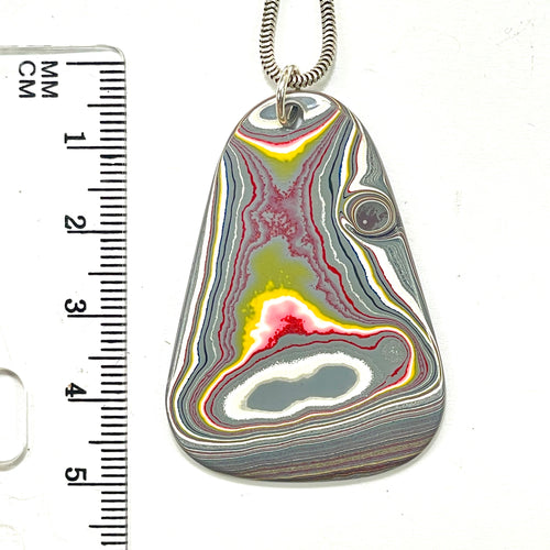 DVH Chatoyant Corvette Fordite Pendant Bowling Green Ass. 46x33x4mm (6375) - DVHdesigns
