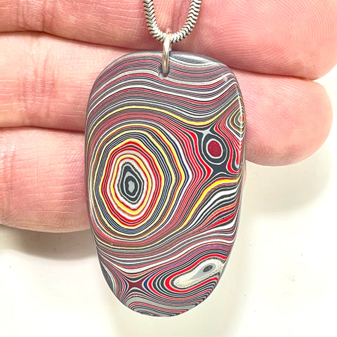 DVH Chatoyant Corvette Fordite Pendant Bowling Green Ass. Car Paint 44x26x5mm (6376)