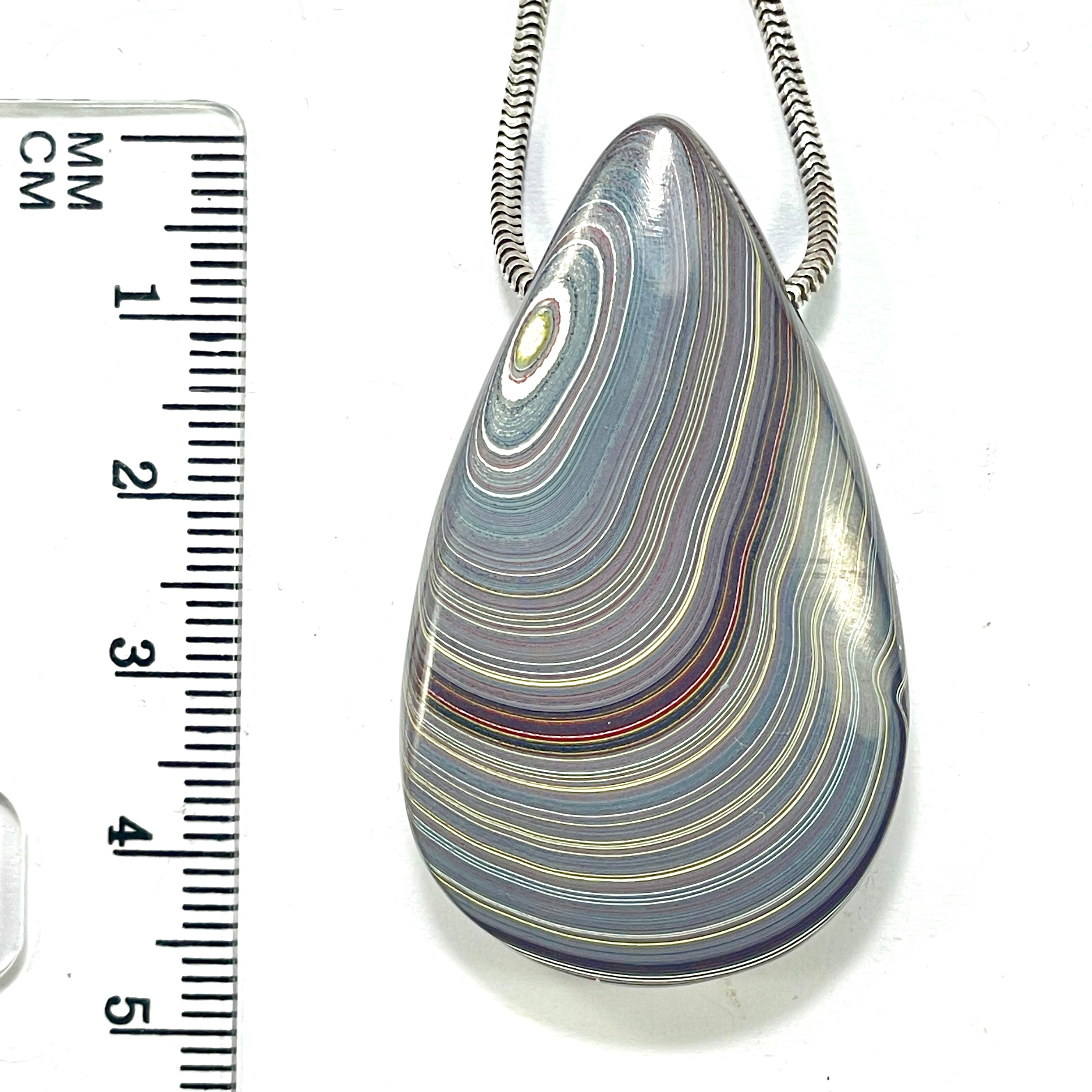 DVH Chatoyant Corvette Fordite Bead Pendant Bowling Green Ass. 47x28x11mm (6377) - DVHdesigns