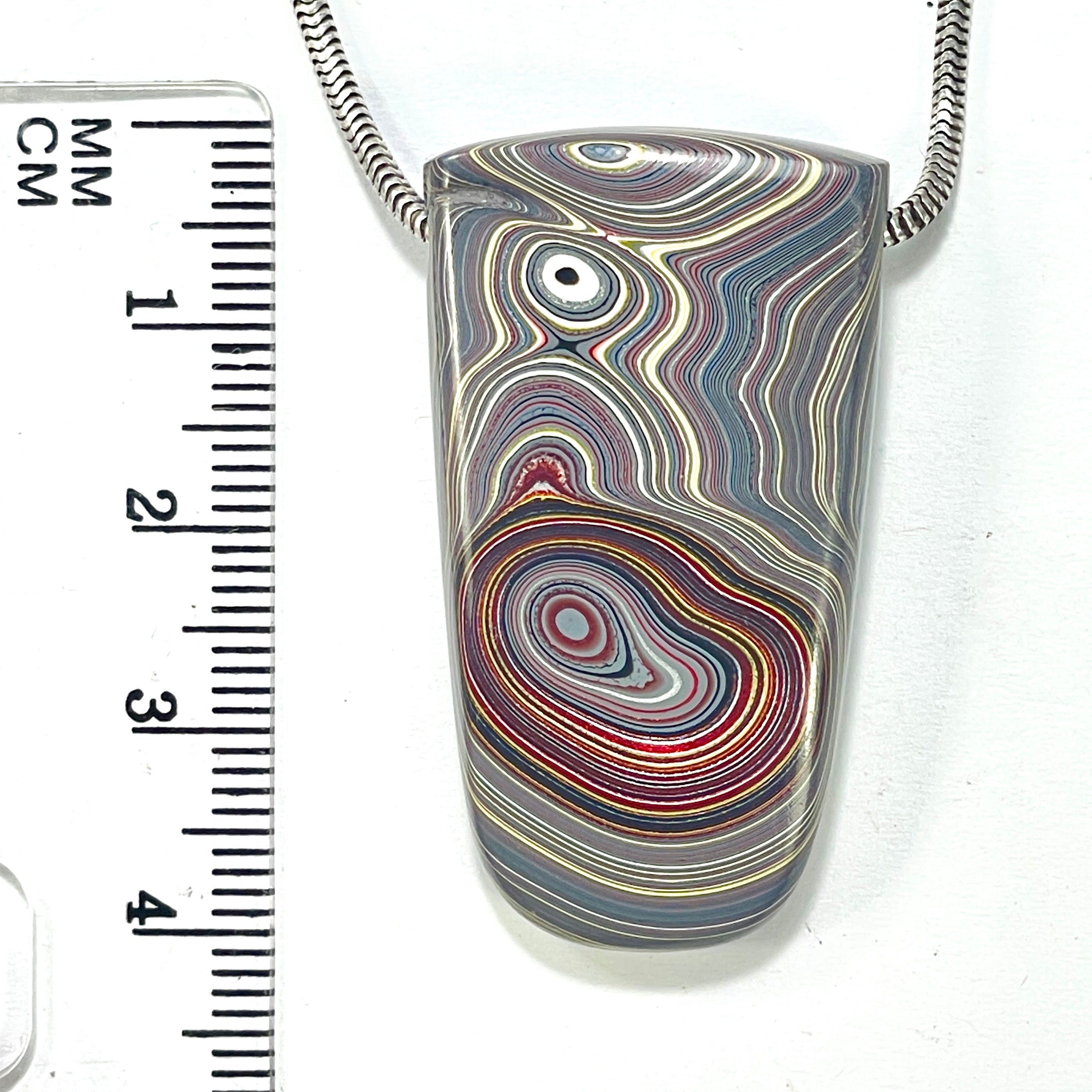 DVH Chatoyant Corvette Fordite Bead Pendant Bowling Green Ass. 40x22x9mm (6378) - DVHdesigns