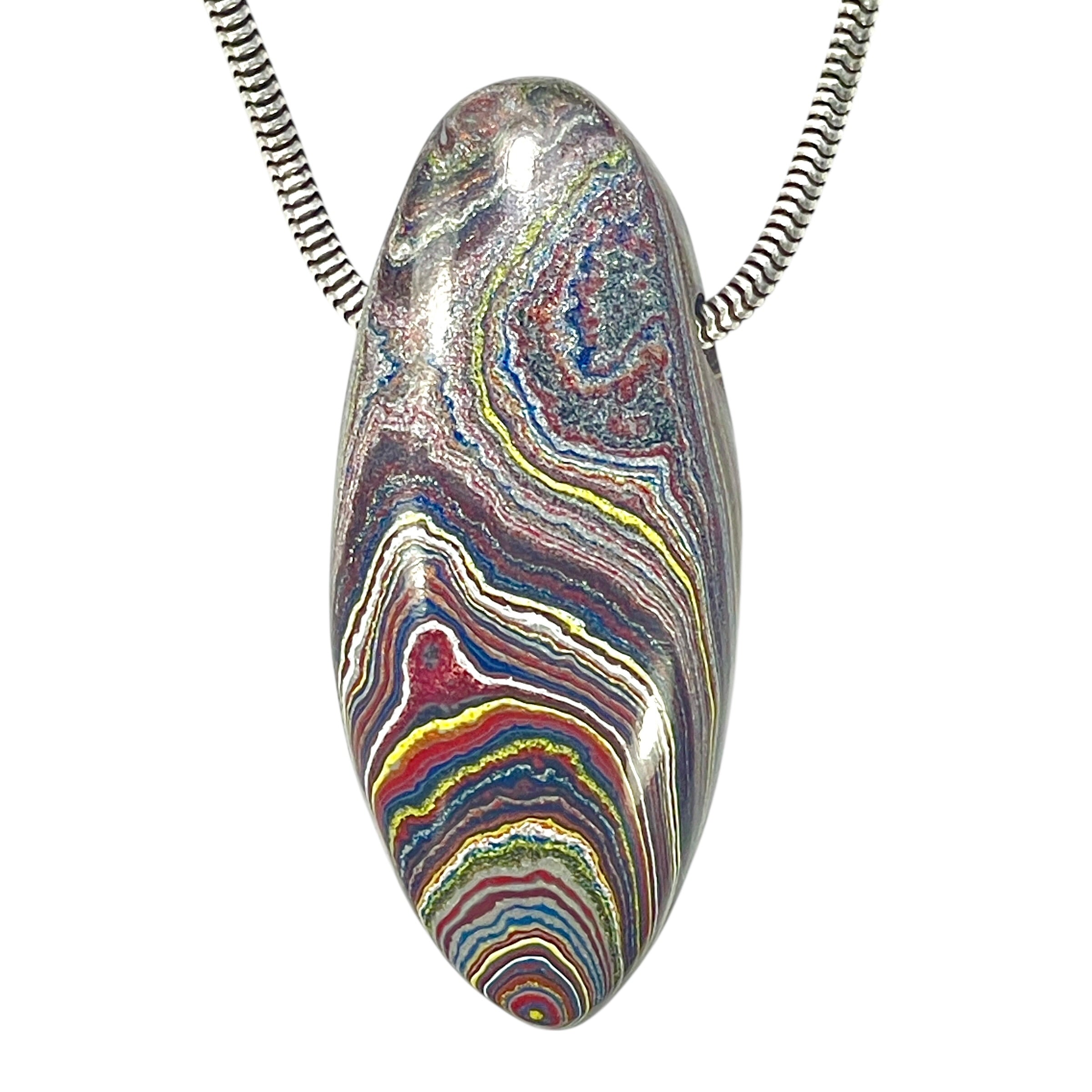 DVH Chatoyant Corvette Fordite Bead Pendant Genuine Bowling Green Ass. 38x16x10mm (6379) - DVHdesigns