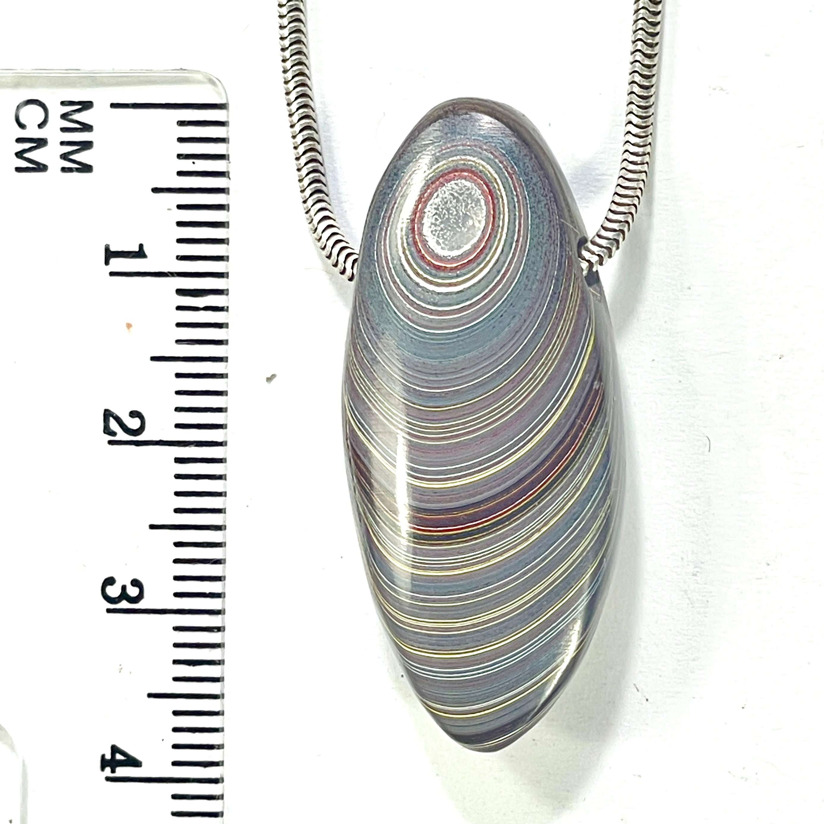 DVH Chatoyant Corvette Fordite Bead Pendant Genuine Bowling Green Ass. 38x16x10mm (6379) - DVHdesigns