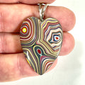 DVH Corvette Fordite Heart Pendant Necklace Bowling Green Ass. 37x29x6mm (6730)