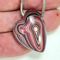DVH Genuine Corvette Fordite Heart Bead Pendant 21x25x15mm (6973)