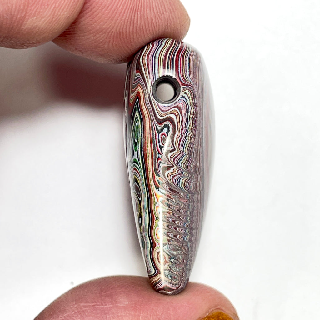 DVH Genuine Corvette Fordite Heart Bead Pendant 30x42x15mm (6974)