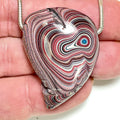 DVH Genuine Corvette Fordite Heart Bead Pendant 30x39x17mm (6975)