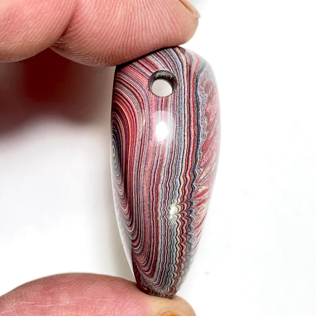 DVH Genuine Corvette Fordite Heart Bead Pendant 30x40x17mm (6977)