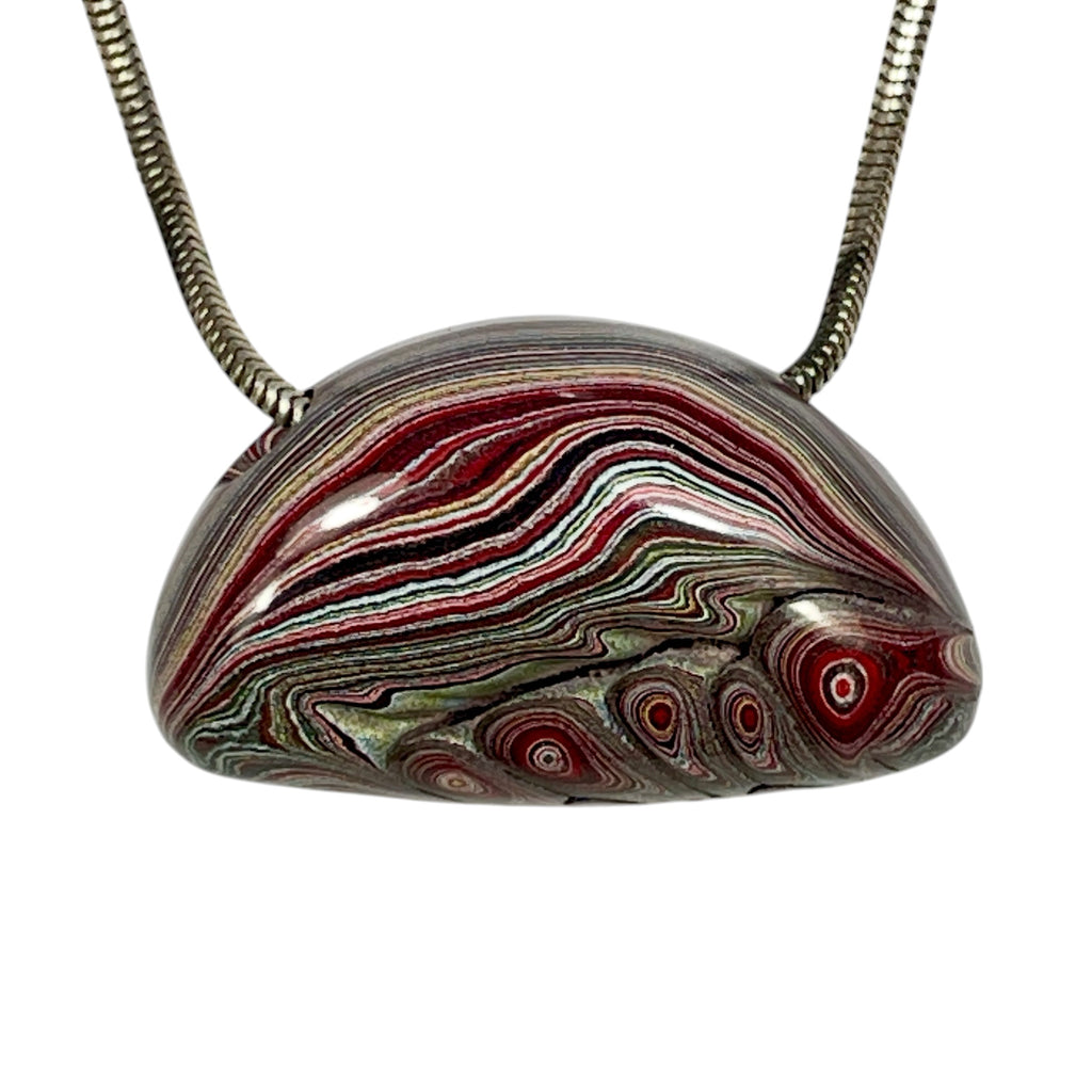 DVH Corvette Fordite Bead Pendant 33x19x16mm Bowling Green KY Ass. (7007)