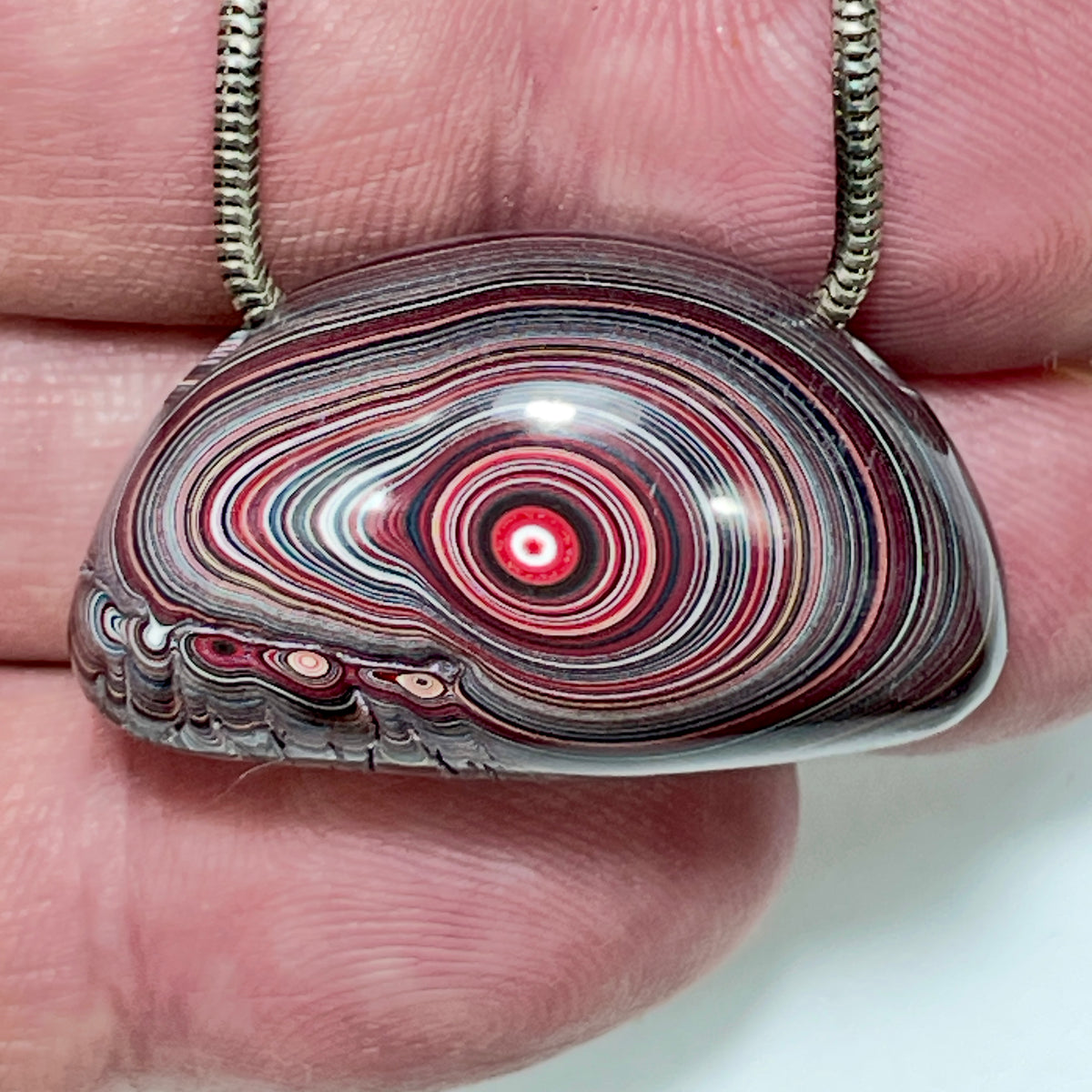 DVH Corvette Fordite Bead Pendant 33x19x16mm Bowling Green KY Ass. (7007)