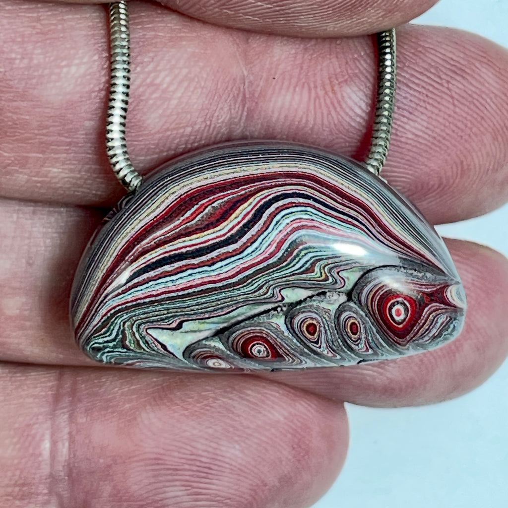 DVH Corvette Fordite Bead Pendant 33x19x16mm Bowling Green KY Ass. (7007)