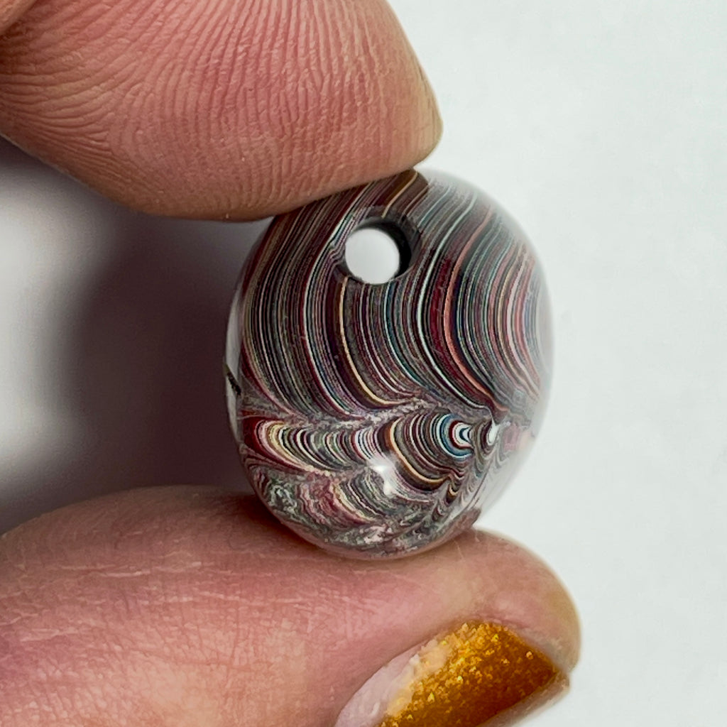 DVH Corvette Fordite Bead Pendant 33x19x16mm Bowling Green KY Ass. (7007)