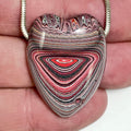 DVH Corvette Fordite Heart Bead Pendant 32x24x12mm Bowling Green KY Ass. (7008)
