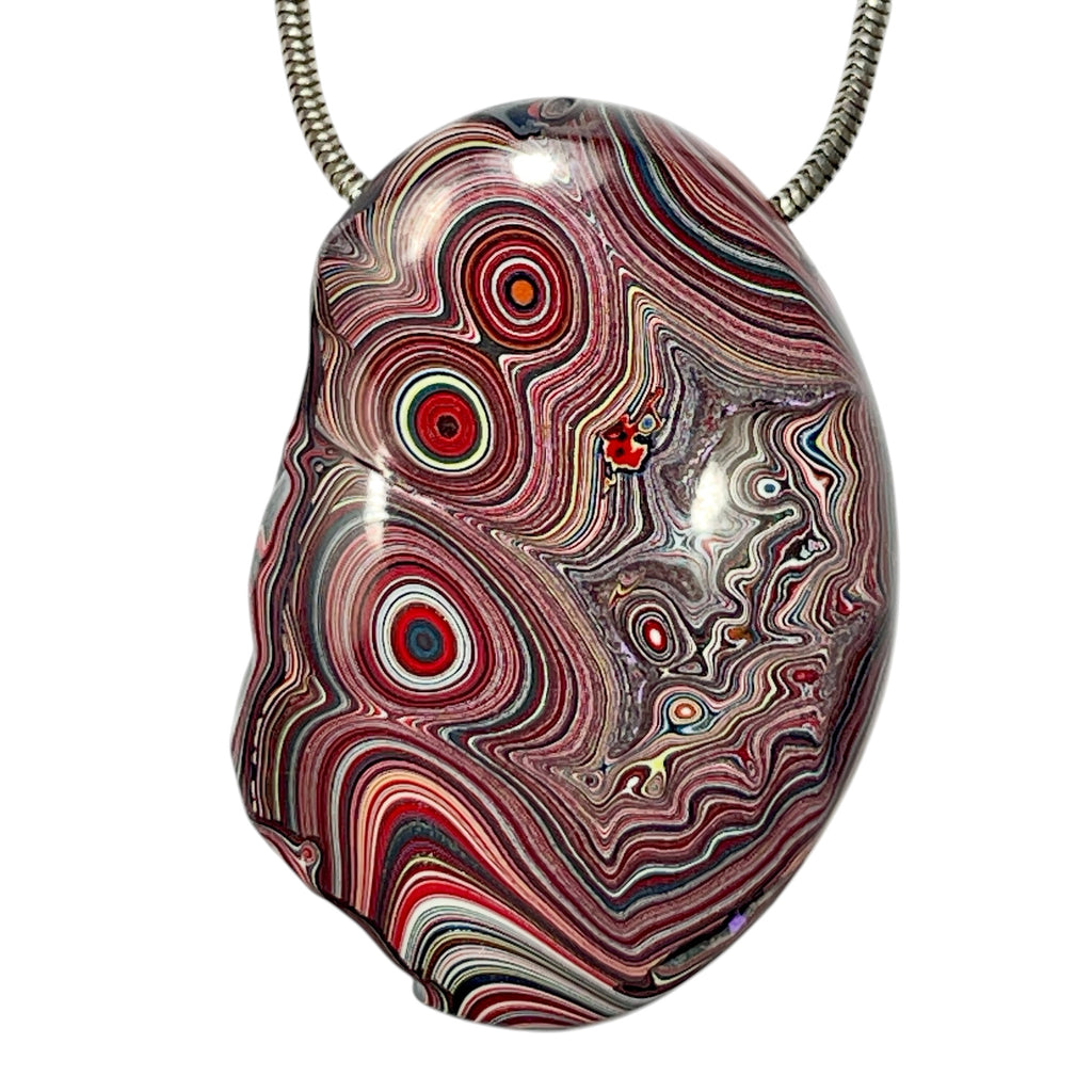 DVH Corvette Fordite Bead Pendant 44x30x13mm Bowling Green KY Ass. (7009)