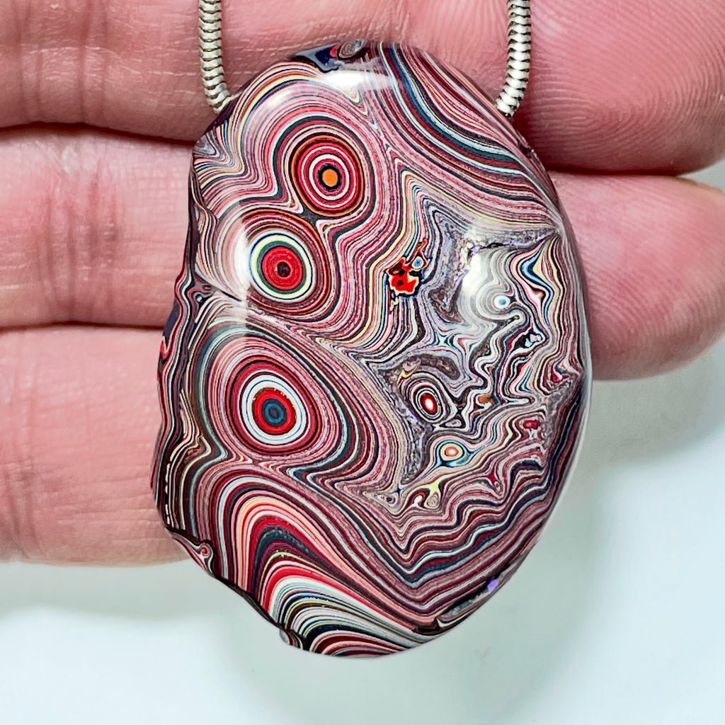 DVH Corvette Fordite Bead Pendant 44x30x13mm Bowling Green KY Ass. (7009)