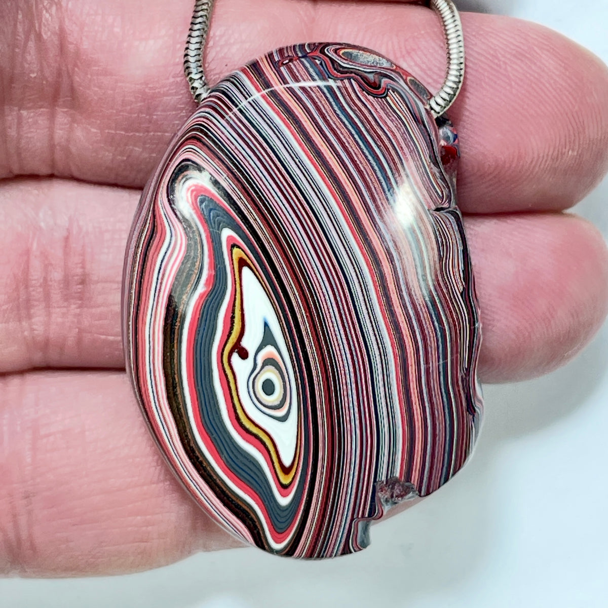 DVH Corvette Fordite Bead Pendant 44x30x13mm Bowling Green KY Ass. (7009)