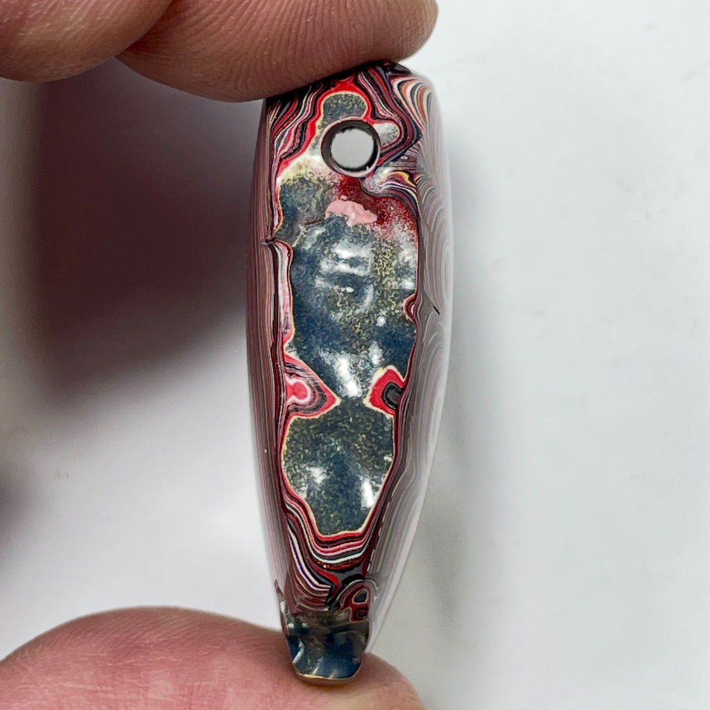 DVH Corvette Fordite Bead Pendant 44x30x13mm Bowling Green KY Ass. (7009)