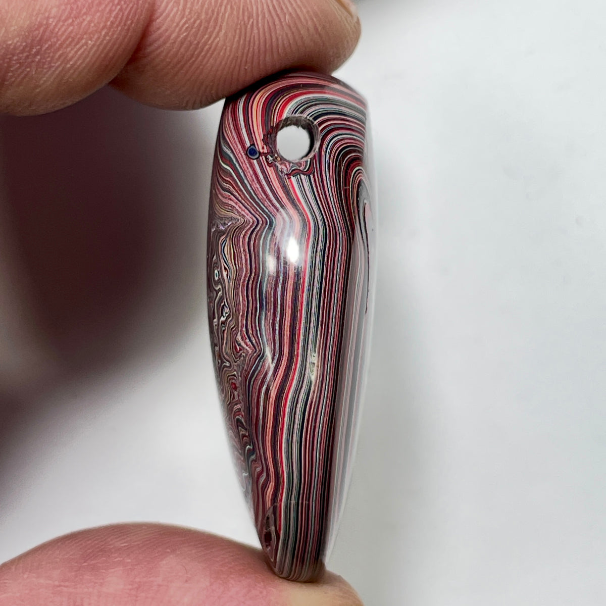 DVH Corvette Fordite Bead Pendant 44x30x13mm Bowling Green KY Ass. (7009)