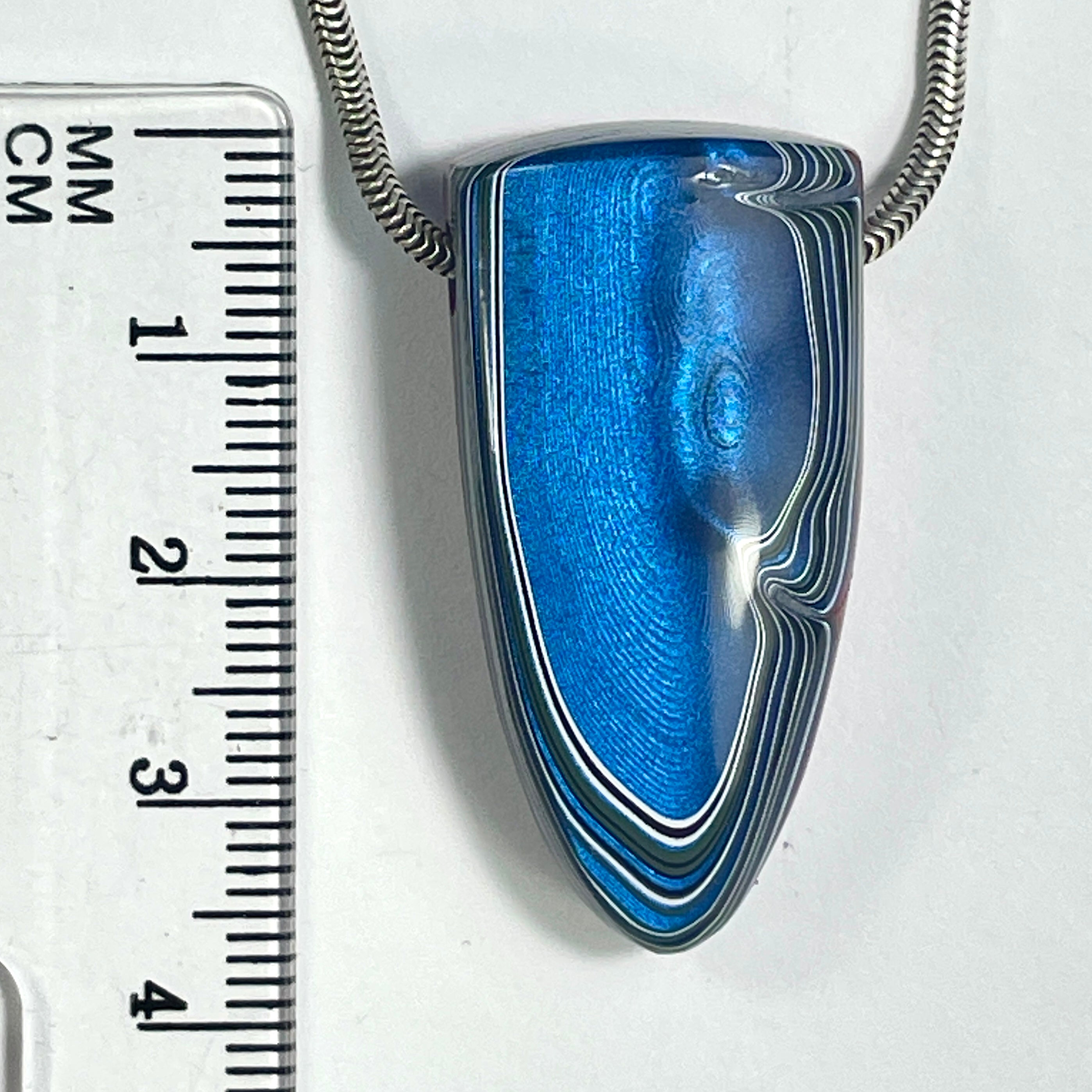 DVH JpGldtr Fordite Shield Bead Pendant Toledo Assembly 36x18x12mm (6589) - DVHdesigns
