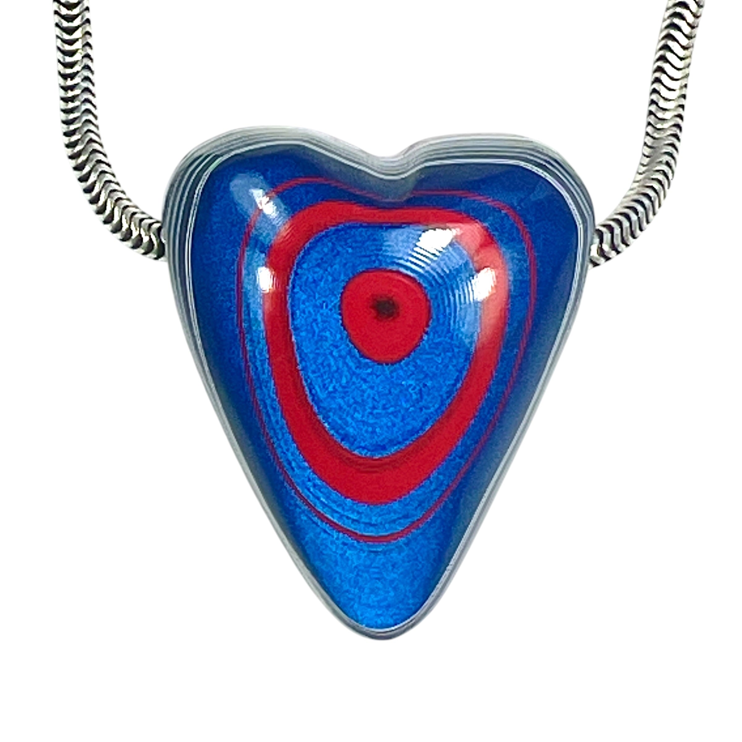 DVH JpGldtr Fordite Heart Bead Pendant Toledo Assembly 24x20x14mm (6590) - DVHdesigns