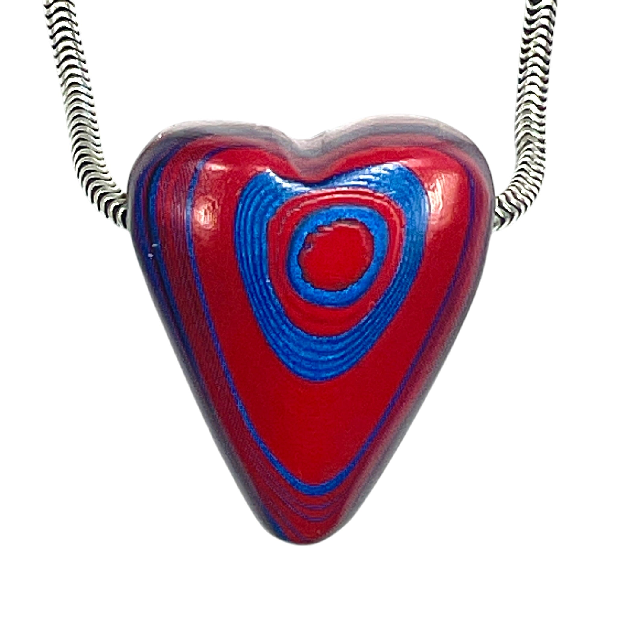 DVH JpGldtr Fordite Heart Bead Pendant Toledo Assembly 24x20x14mm (6590) - DVHdesigns