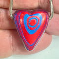 DVH JpGldtr Fordite Heart Bead Pendant Toledo Assembly 24x20x14mm (6590) - DVHdesigns