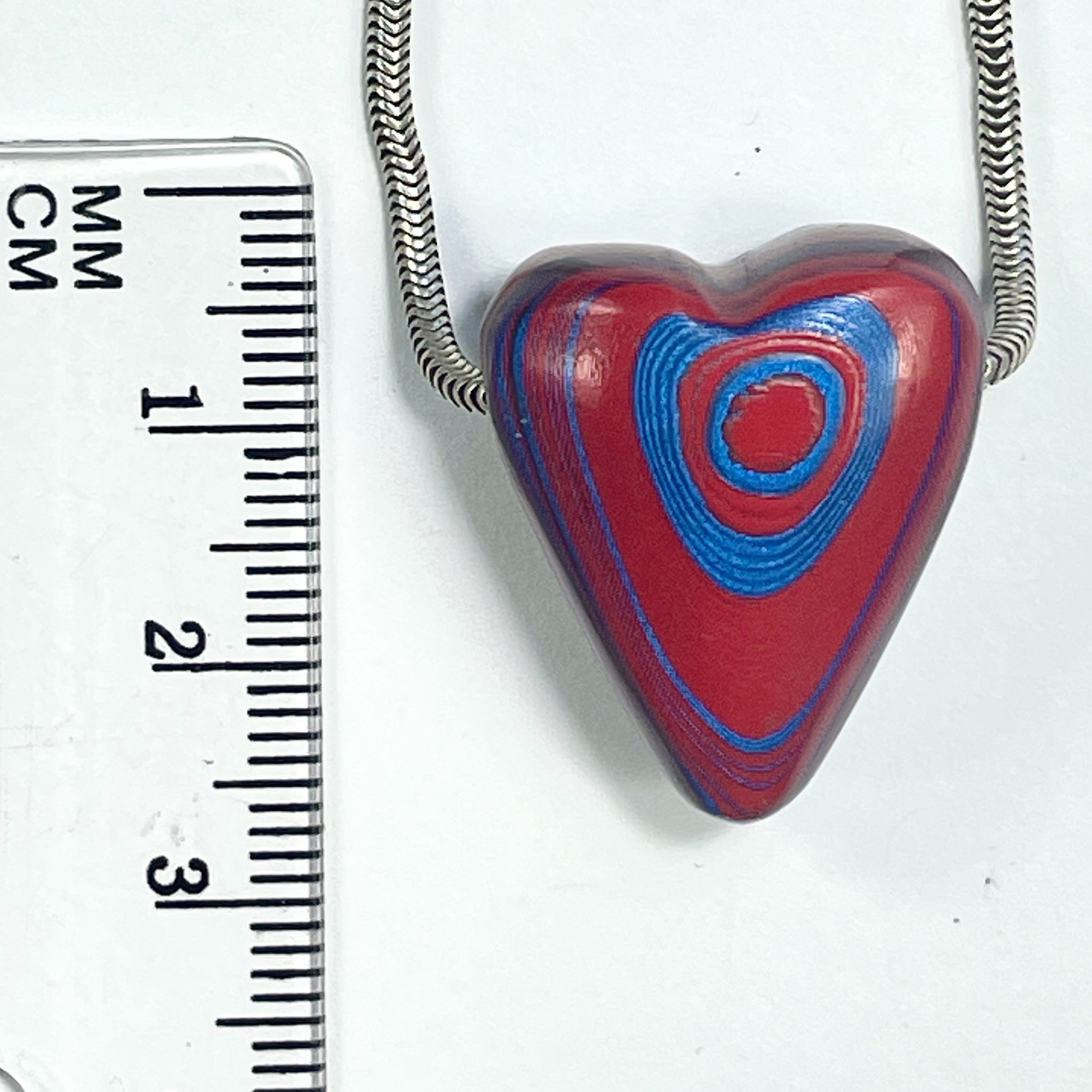 DVH JpGldtr Fordite Heart Bead Pendant Toledo Assembly 24x20x14mm (6590) - DVHdesigns