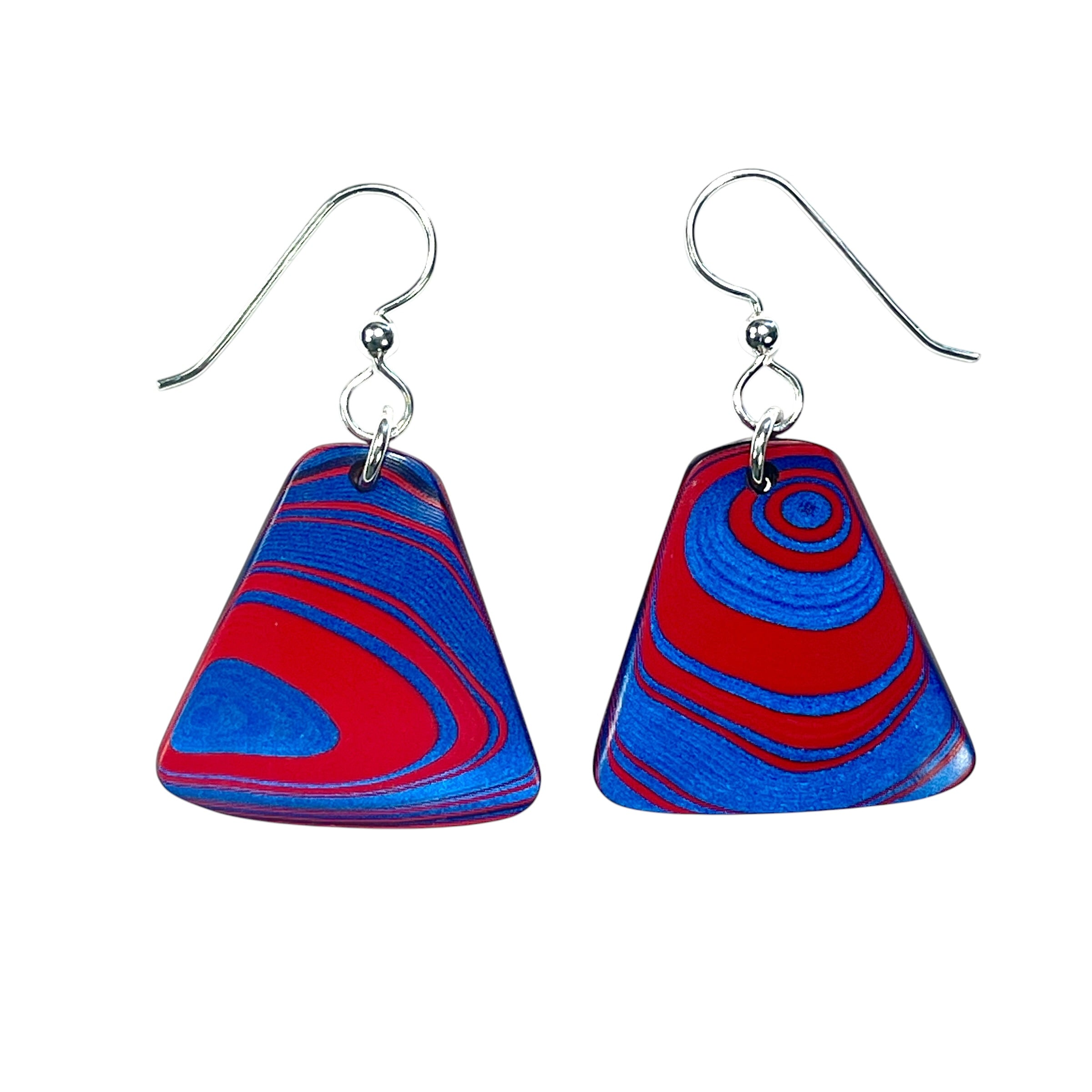 DVH JpGldtr Fordite Earrings Sterling Silver French Wires Toledo Assembly 26x26x4mm (6591) - DVHdesigns