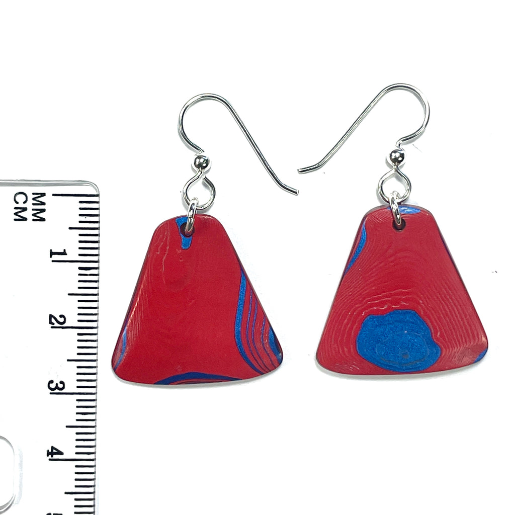 DVH JpGldtr Fordite Earrings Sterling Silver French Wires Toledo Assembly 26x26x4mm (6591) - DVHdesigns
