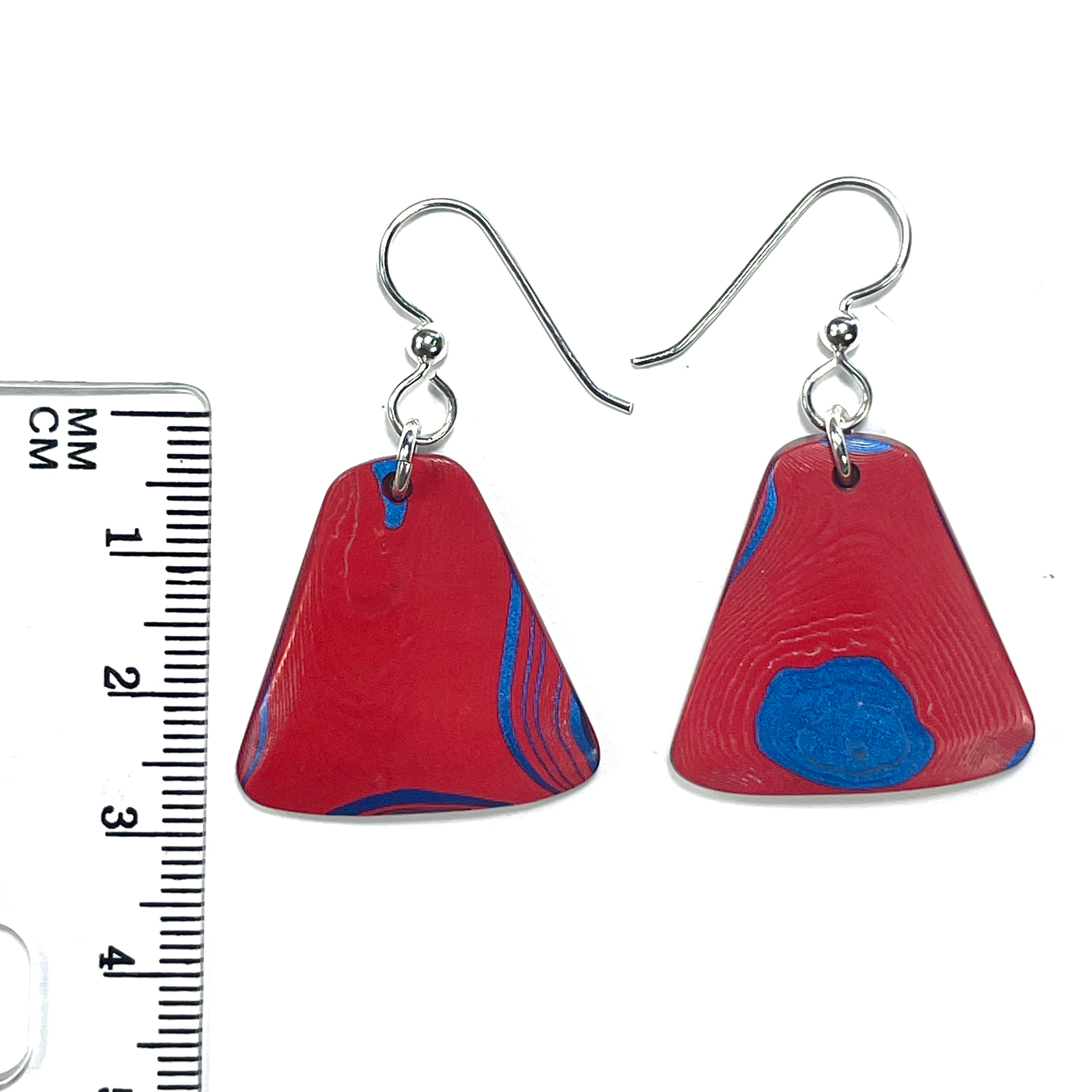 DVH JpGldtr Fordite Earrings Sterling Silver French Wires Toledo Assembly 26x26x4mm (6591) - DVHdesigns