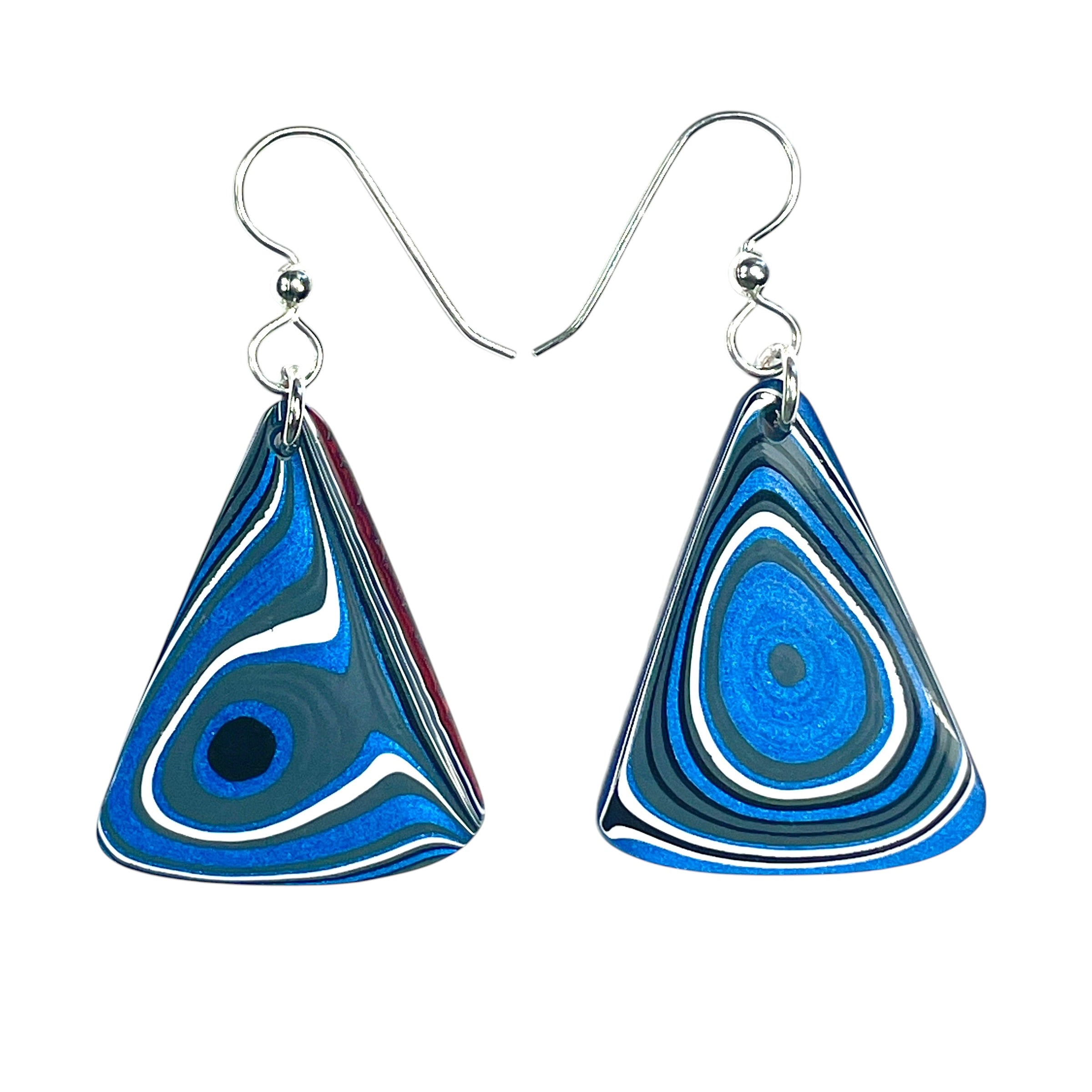DVH JpGldtr Fordite Earrings Sterling Silver French Wires Toledo Assembly 33x25x5mm (6592) - DVHdesigns