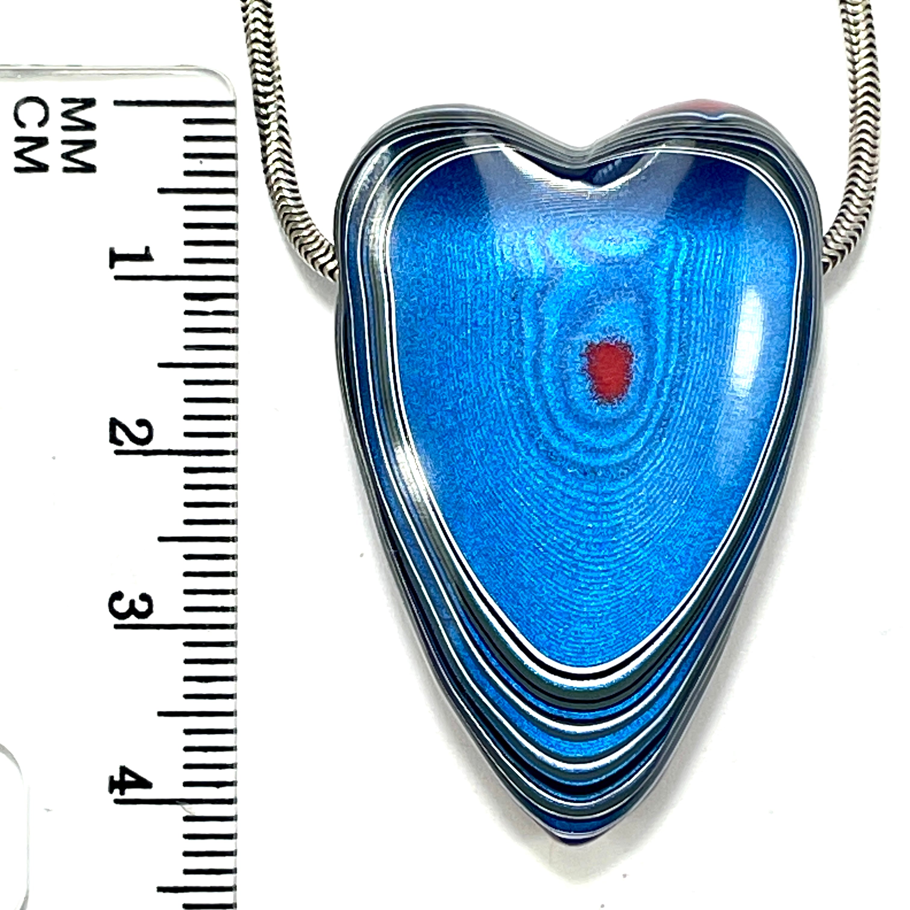 DVH JpGldtr Fordite Heart Bead Pendant Toledo Assembly 42x27x11mm (6593) - DVHdesigns