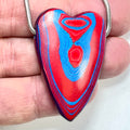 DVH JpGldtr Fordite Heart Bead Pendant Toledo Assembly 42x27x11mm (6593) - DVHdesigns