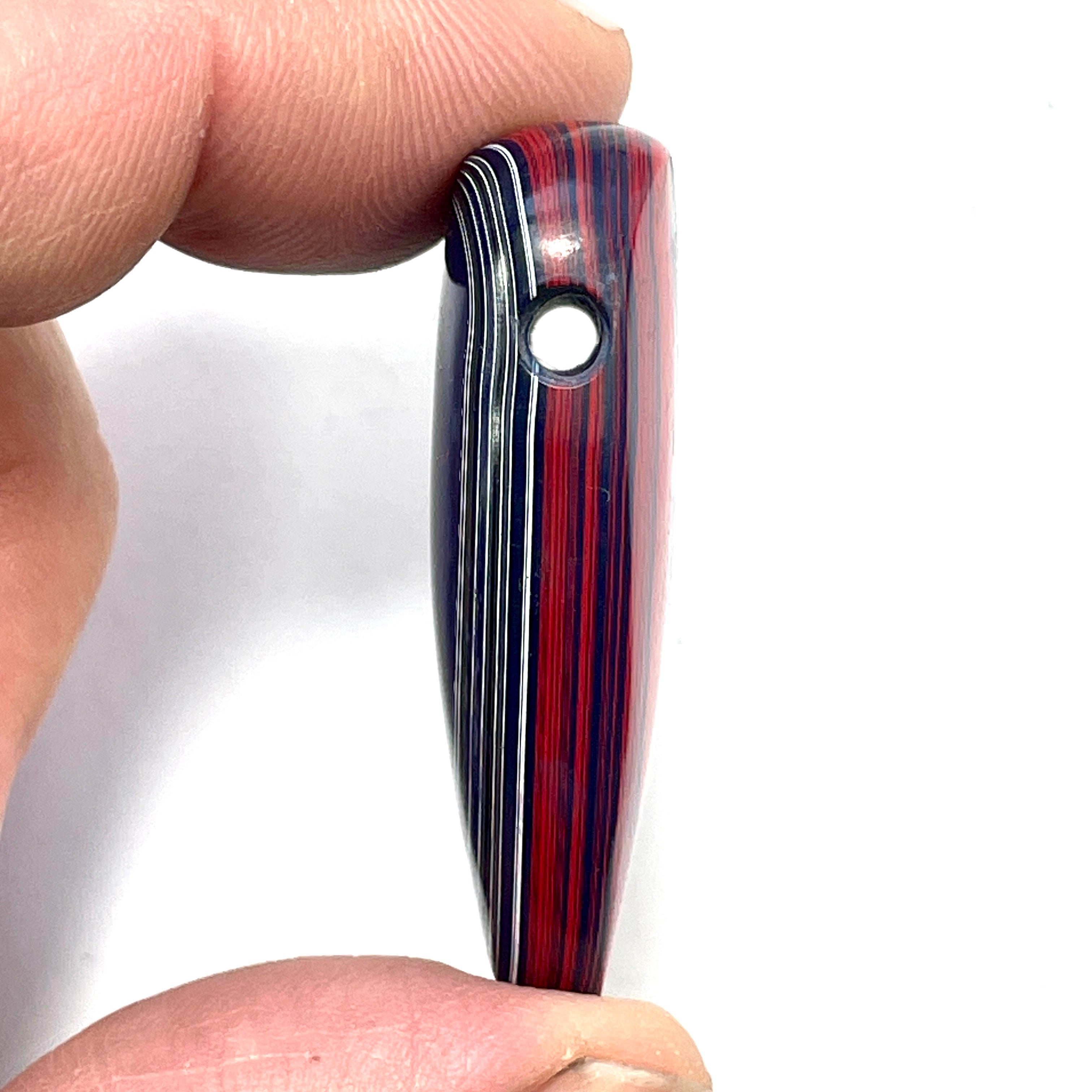 DVH JpGldtr Fordite Heart Bead Pendant Toledo Assembly 42x27x11mm (6593) - DVHdesigns