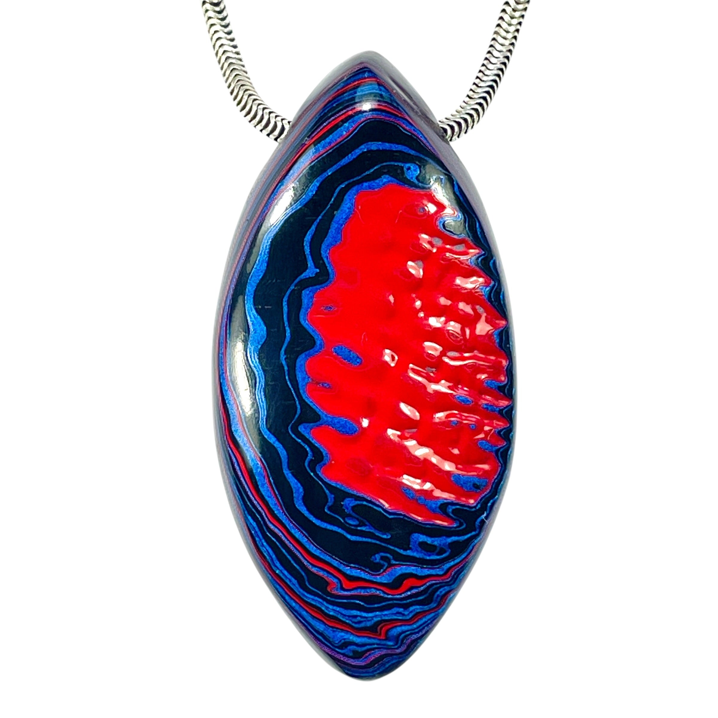 DVH JpGldtr Fordite Bead Pendant Toledo Assembly 43x21x11mm (6598) - DVHdesigns
