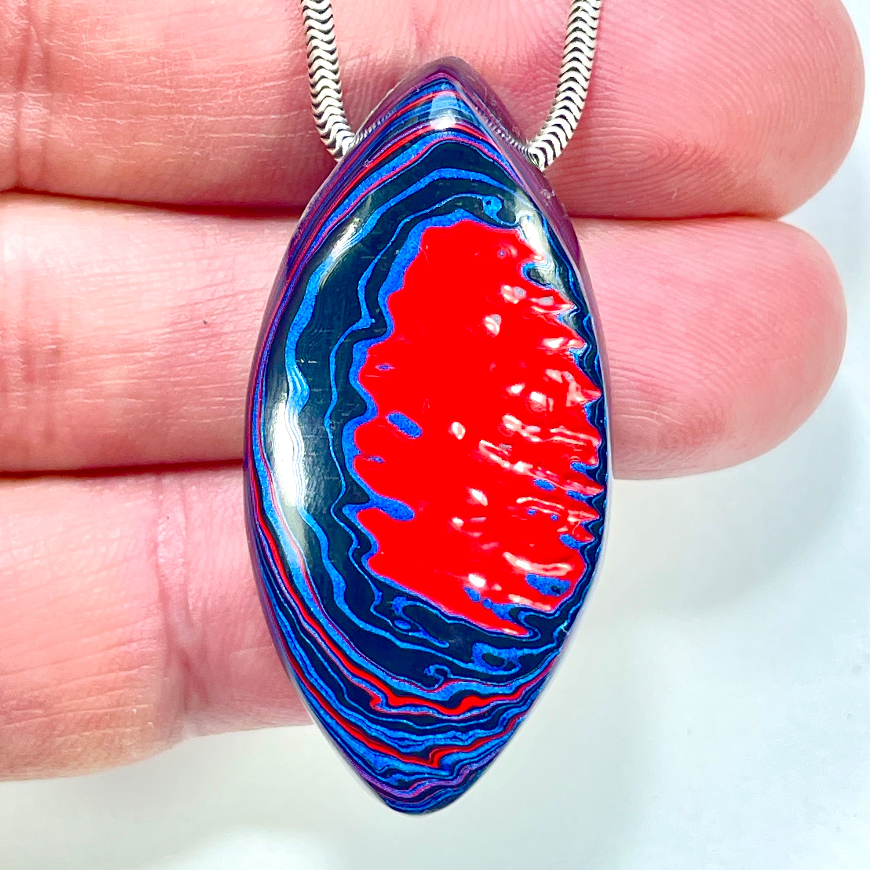 DVH JpGldtr Fordite Bead Pendant Toledo Assembly 43x21x11mm (6598) - DVHdesigns