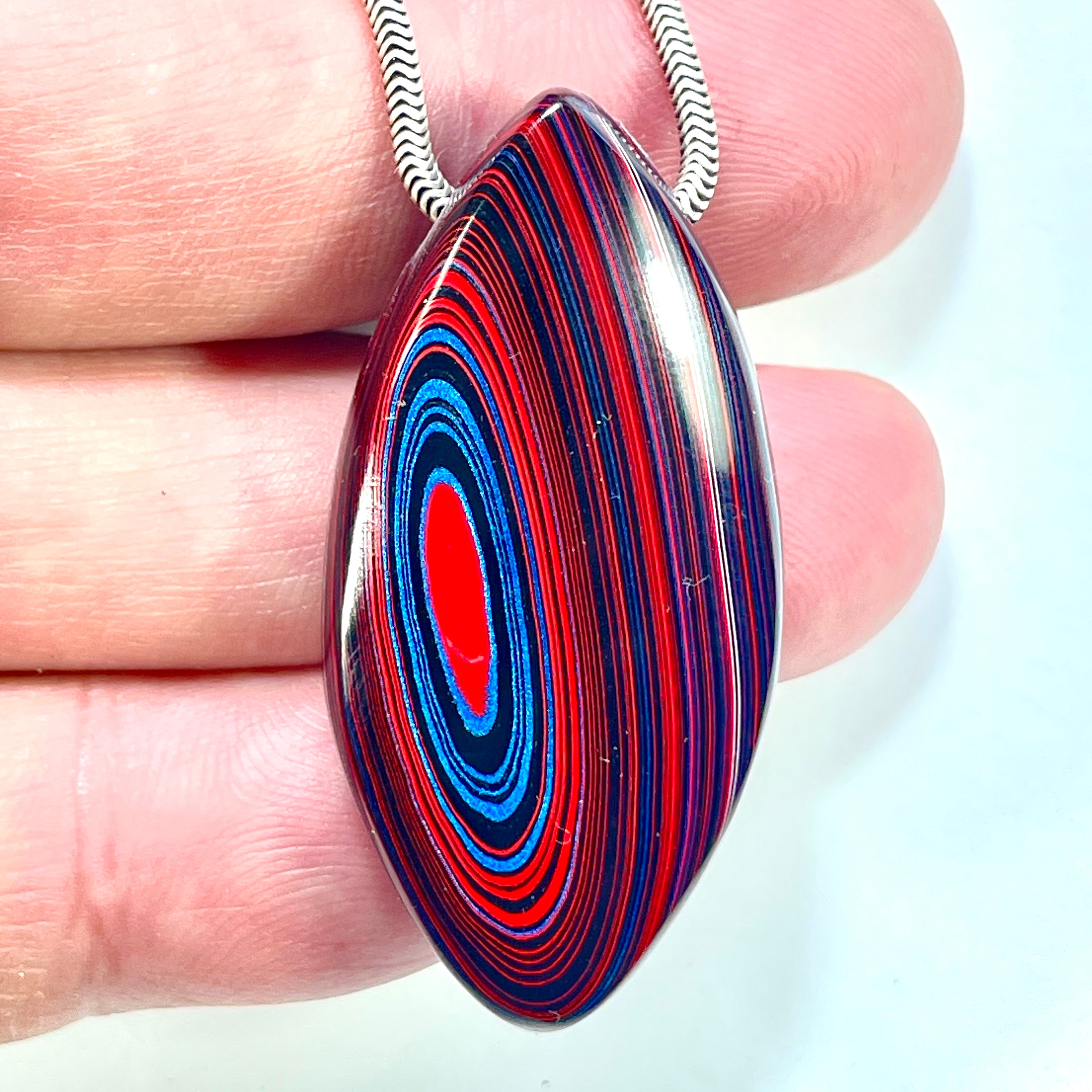 DVH JpGldtr Fordite Bead Pendant Toledo Assembly 43x21x11mm (6598) - DVHdesigns