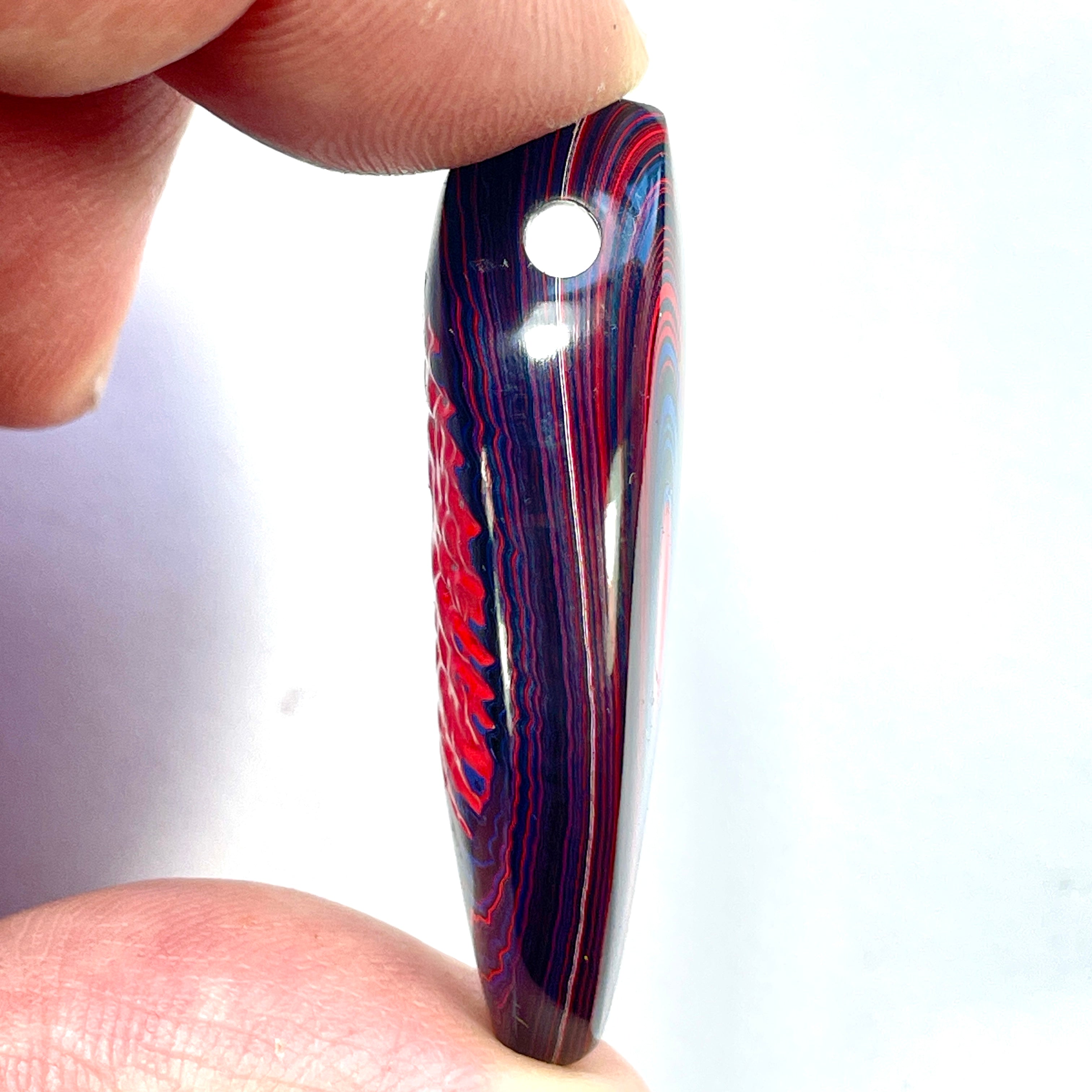 DVH JpGldtr Fordite Bead Pendant Toledo Assembly 43x21x11mm (6598) - DVHdesigns