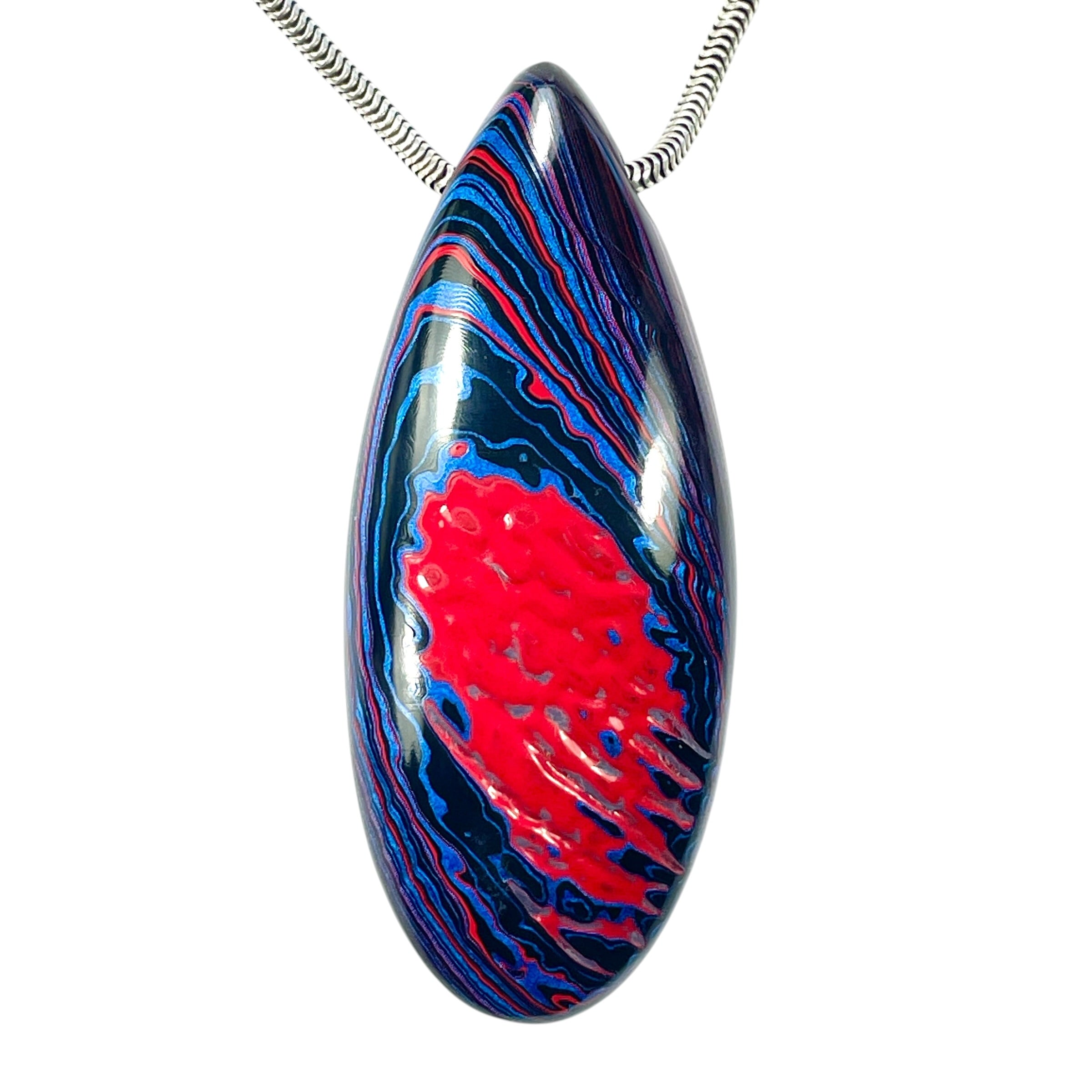 DVH JpGldtr Fordite Bead Pendant Toledo Assembly 51x21x11mm (6599) - DVHdesigns