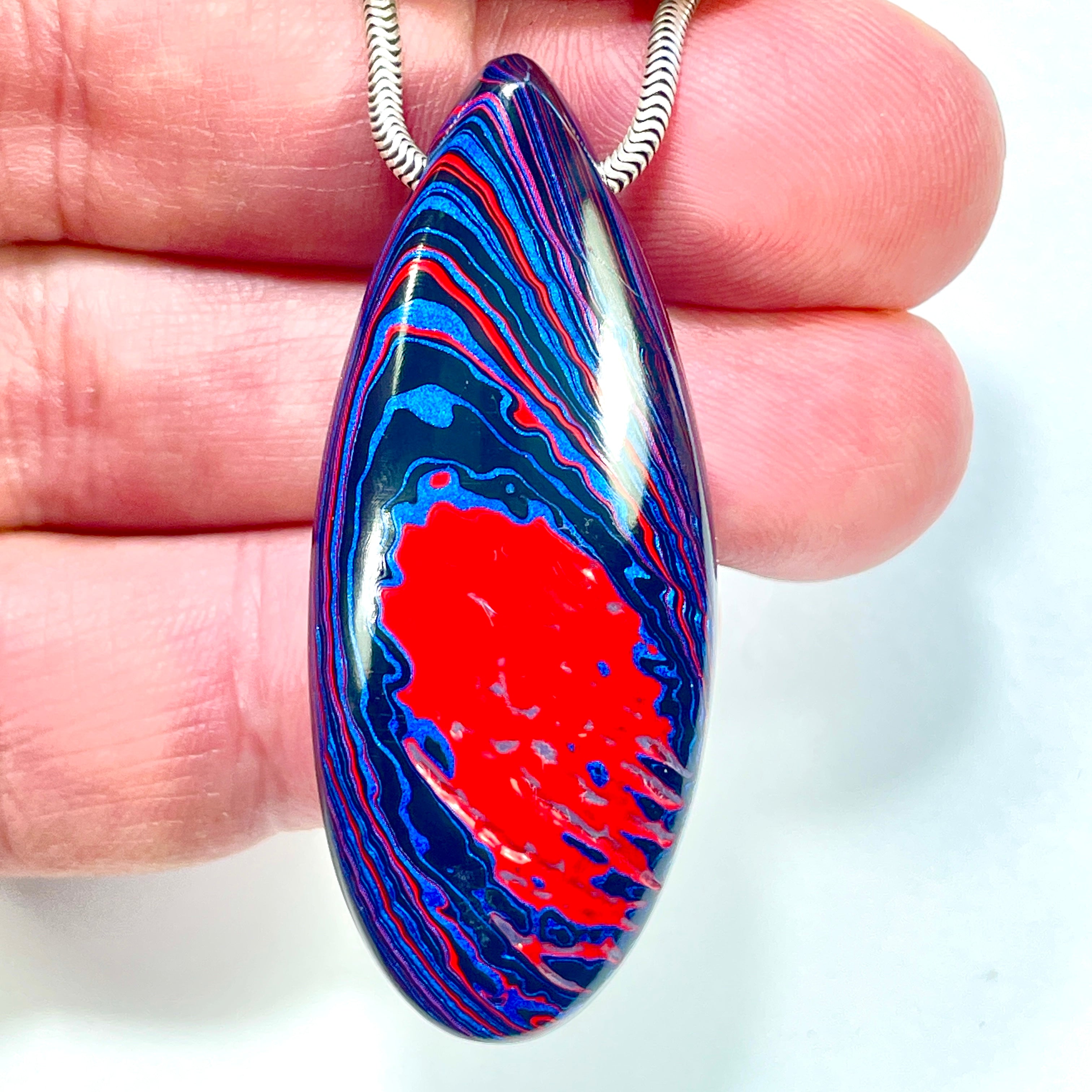 DVH JpGldtr Fordite Bead Pendant Toledo Assembly 51x21x11mm (6599) - DVHdesigns