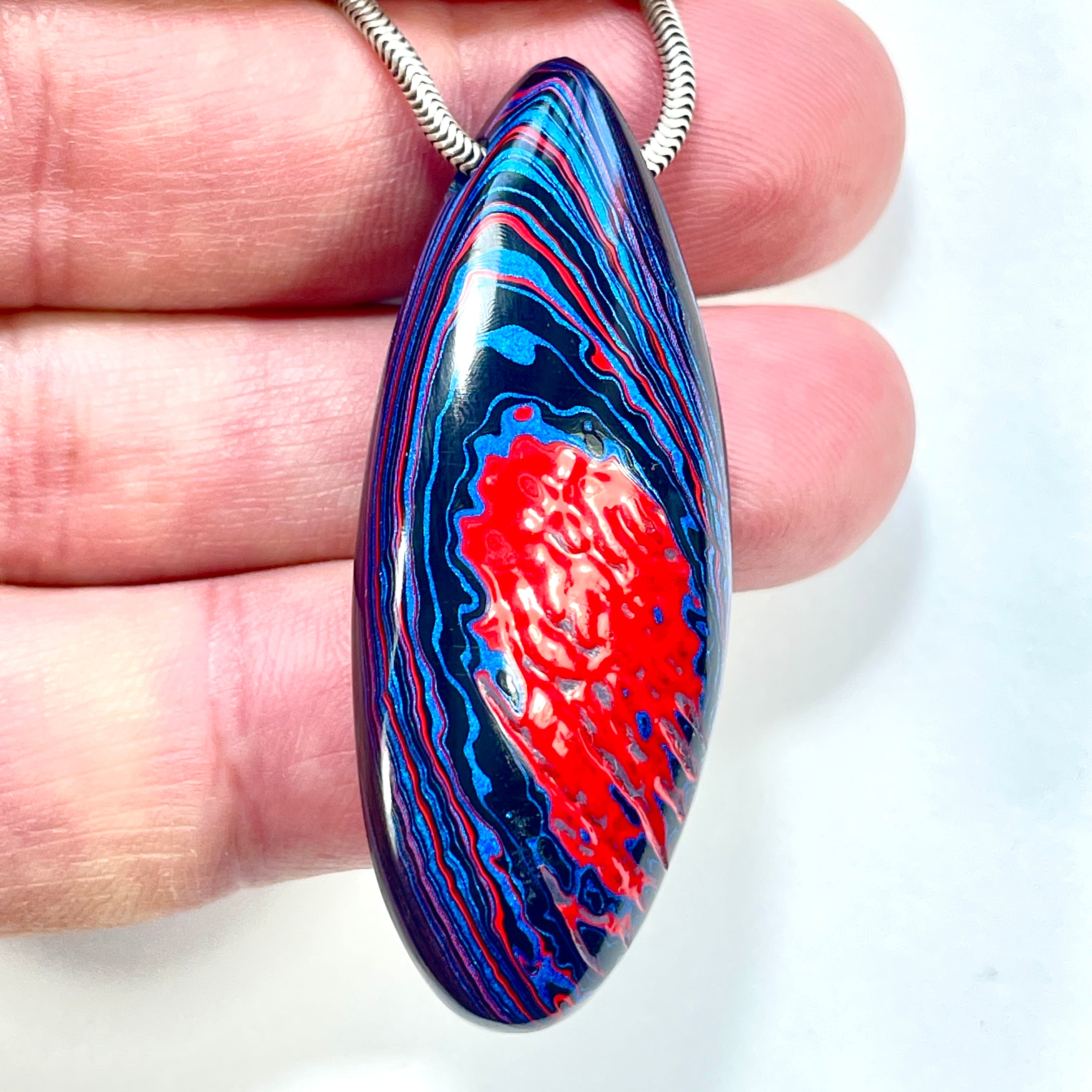DVH JpGldtr Fordite Bead Pendant Toledo Assembly 51x21x11mm (6599) - DVHdesigns