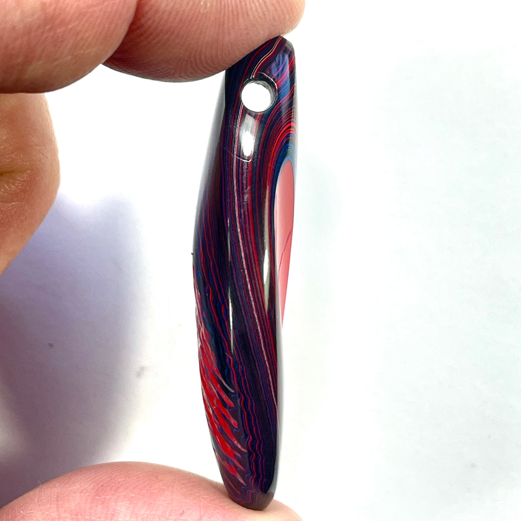 DVH JpGldtr Fordite Bead Pendant Toledo Assembly 51x21x11mm (6599) - DVHdesigns