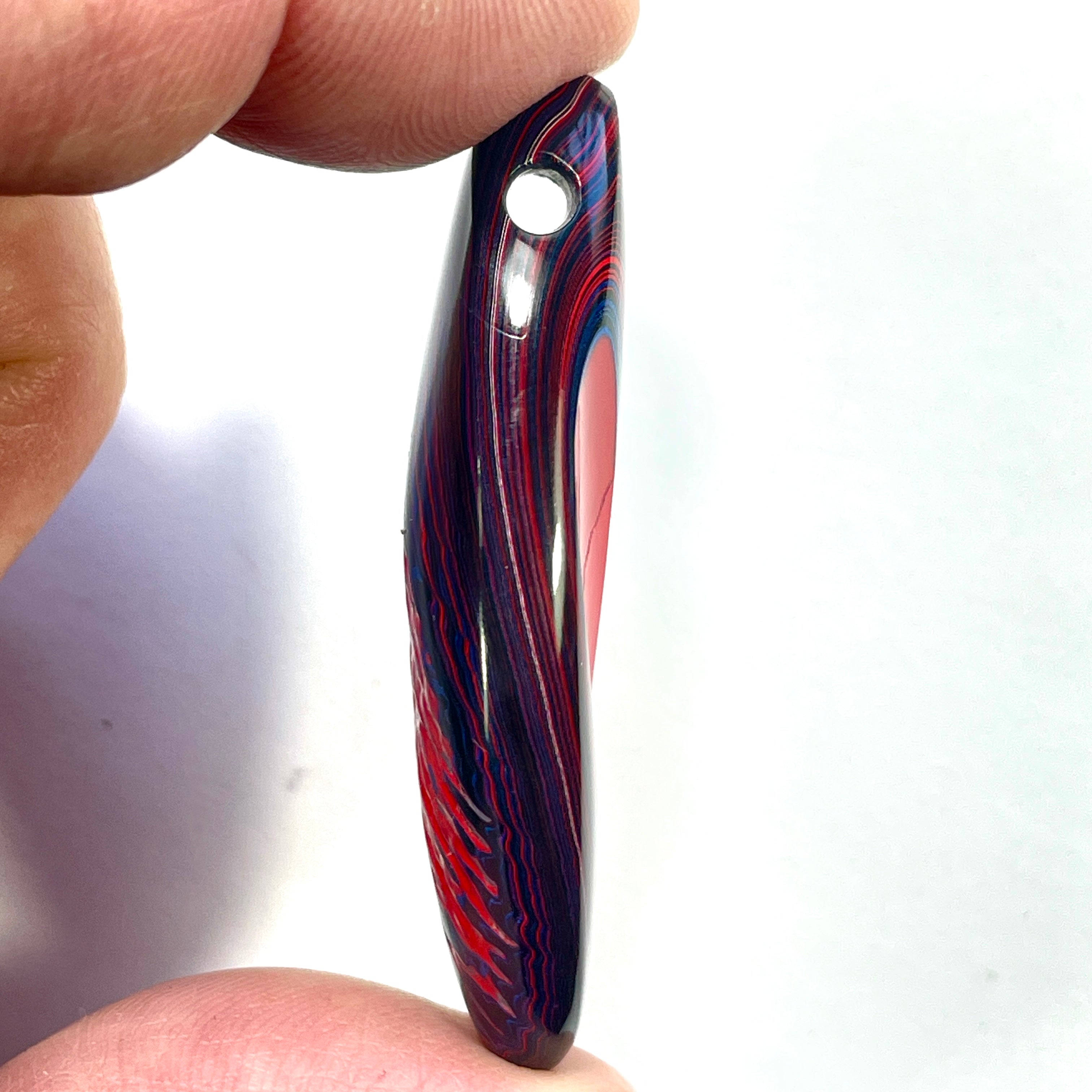 DVH JpGldtr Fordite Bead Pendant Toledo Assembly 51x21x11mm (6599) - DVHdesigns