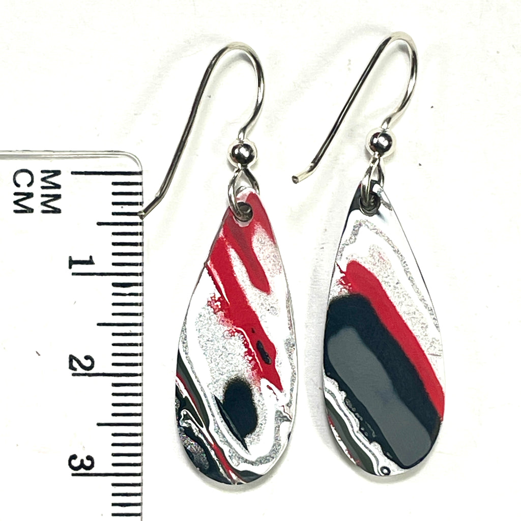 DVH Genuine Jeep Fordite Sterling Dangle Earrings Toledo 29x12x4mm (6926)