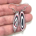 DVH Genuine Jeep Fordite Sterling Dangle Earrings Toledo 35x10x4mm (6928)
