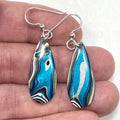 DVH Genuine Jeep Fordite Sterling Dangle Earrings Toledo30x13x4 mm (6929)