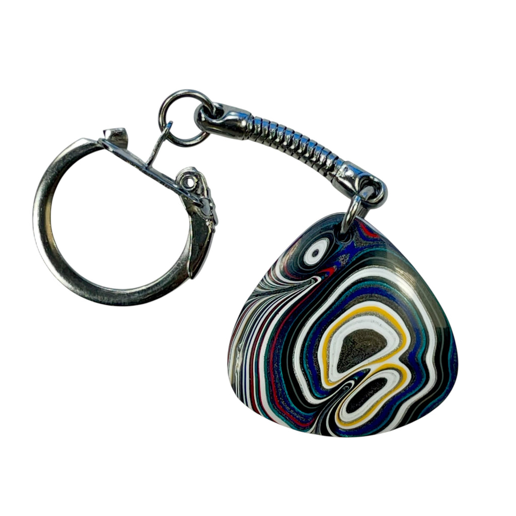 DVH Genuine Jeep Fordite Keychain Toledo Assembly 28x29x6mm (6946)