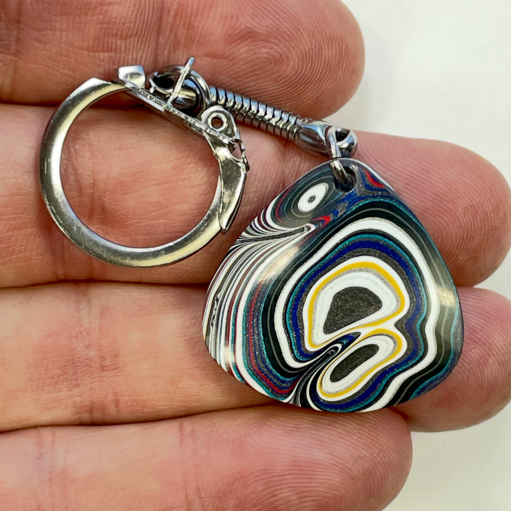 DVH Genuine Jeep Fordite Keychain Toledo Assembly 28x29x6mm (6946)
