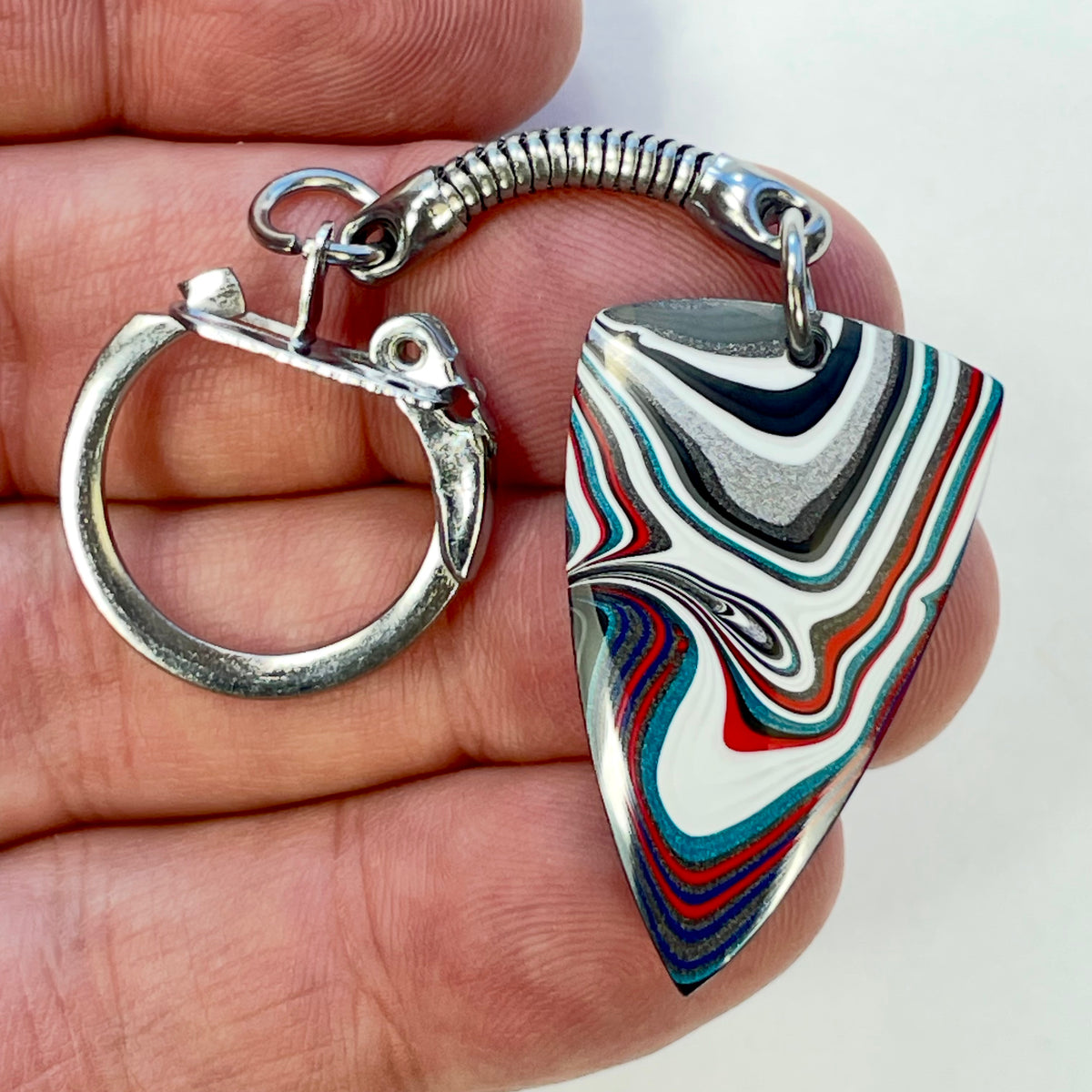 DVH Genuine Jeep Fordite Keychain Toledo Assembly 31x25x5mm (6947)