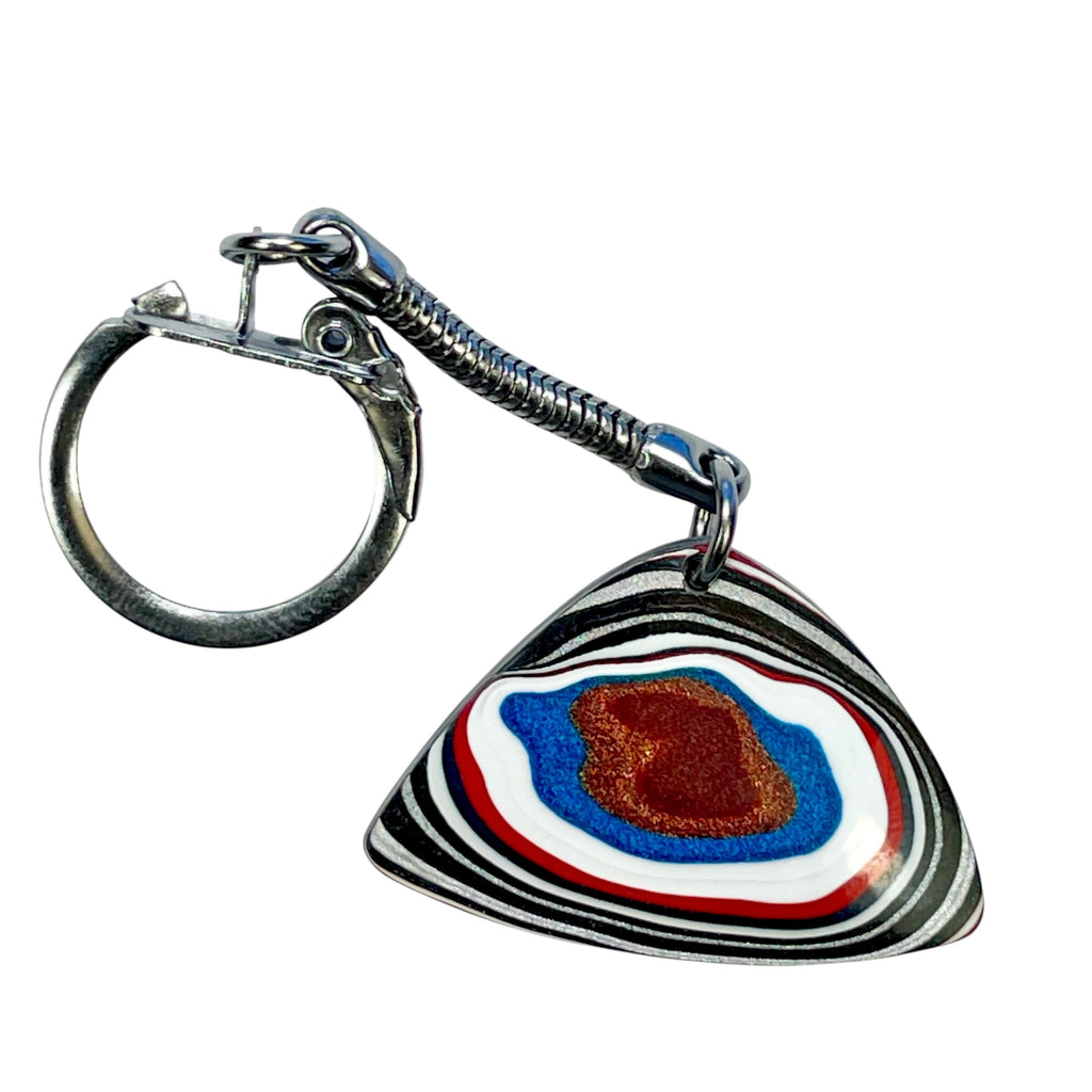 DVH Genuine Jeep Fordite Keychain Toledo Assembly 37x25x4mm (6949)