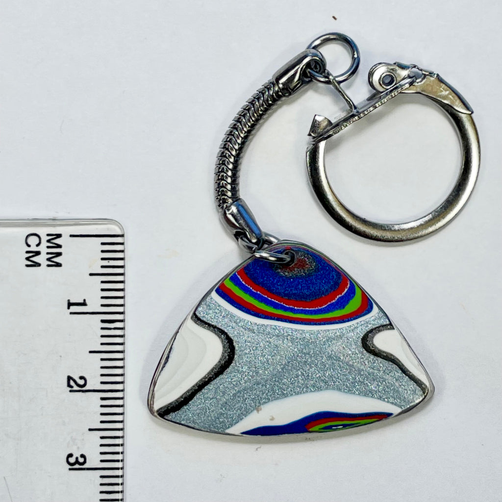 DVH Genuine Jeep Fordite Keychain Toledo Assembly 37x25x4mm (6949)